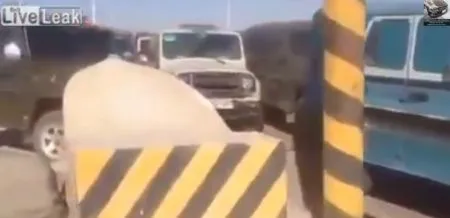 Cужение дороги в Монголии