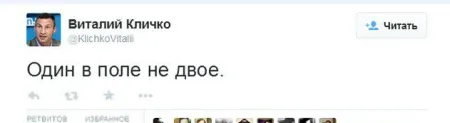 Виталий Кличко, Один в поле не двое