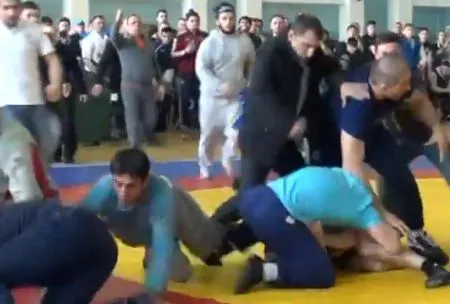 Соревнования по борьбе закончились массовой дракой