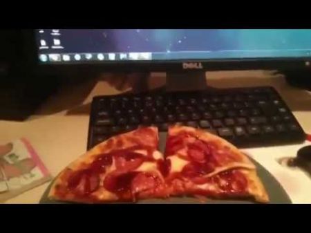 Кот ворует пиццу