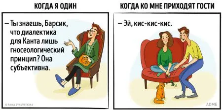 Как мы ведем себя, когда мы одни и когда к нам приходят гости