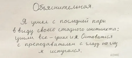 Объяснительных от оригиналов, способных выкрутиться из любой ситуации