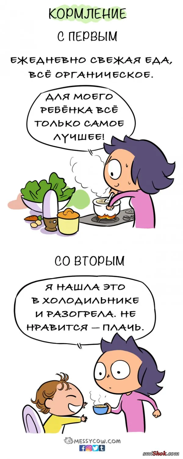 10 жизненных комиксов о разнице между первым и вторым ребенком 10 жизненных комиксов о разнице между первым и вторым ребенком