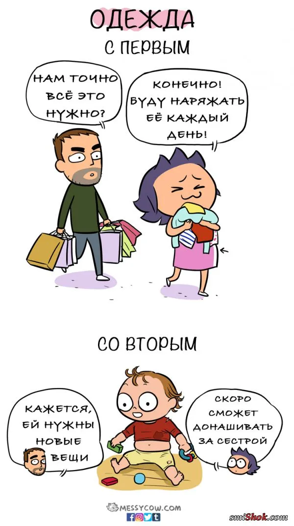 10 жизненных комиксов о разнице между первым и вторым ребенком 10 жизненных комиксов о разнице между первым и вторым ребенком
