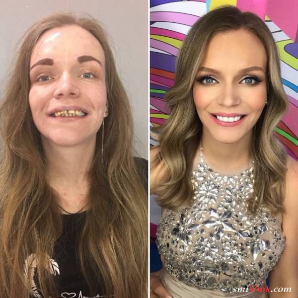 Современный макияж творит чудеса: "До и после" (23 фото)